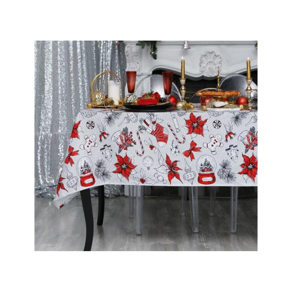 Изображение товара Скатерть Доляна Новогоднее настроение 220x149 см хлопок праздничная современная