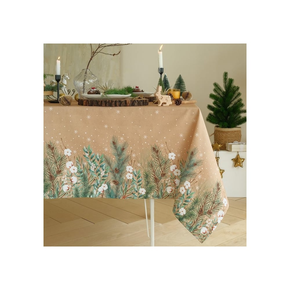 Изображение товара Скатерть Этель Fir branches 144x180 см хлопок современный праздничный дизайн