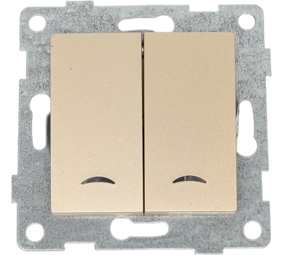 Изображение товара Механизм выключателя GUSI ELECTRIC Ugra 2кл. инд, СУ , 10А, 250В, шампань С11В28-027