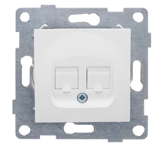 Изображение товара Механизм комбинированной розетки GUSI ELECTRIC Ugra RJ45, RJ12, СУ, белый С11КТ-001