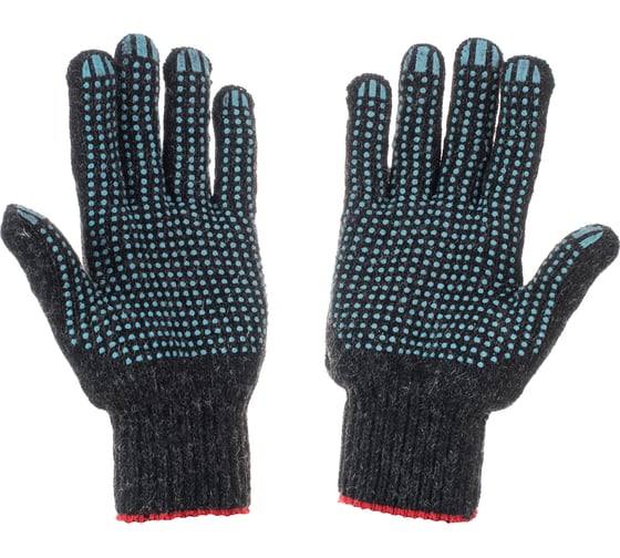 Изображение товара Перчатки Фабрика Перчаток 7,5 класс, 5н полушерсть серые, 9 L , с ПВХ Точка, 10/200 5-75-ПШ-СЕР-Т-(L)