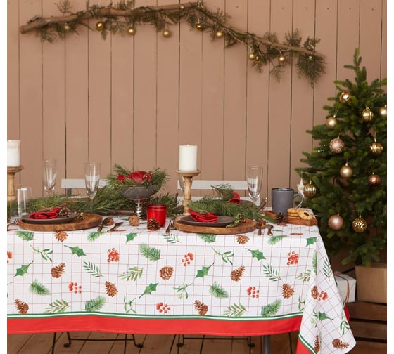 Изображение товара Скатерть Доляна New Year 146x220 см, 100% хлопок, рогожка 164 г/м2 4980253
