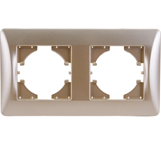 Изображение товара Рамка GUSI ELECTRIC Ugra 2-местная, цвет шампань С1120-027