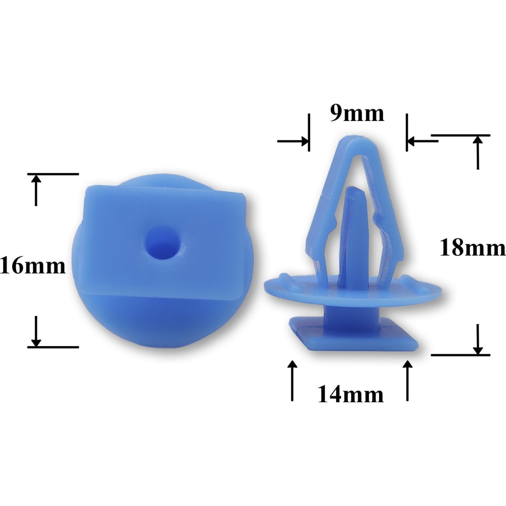 Изображение товара Автокрепеж для Honda набор 10 шт крепеж капота пластиковый голубой