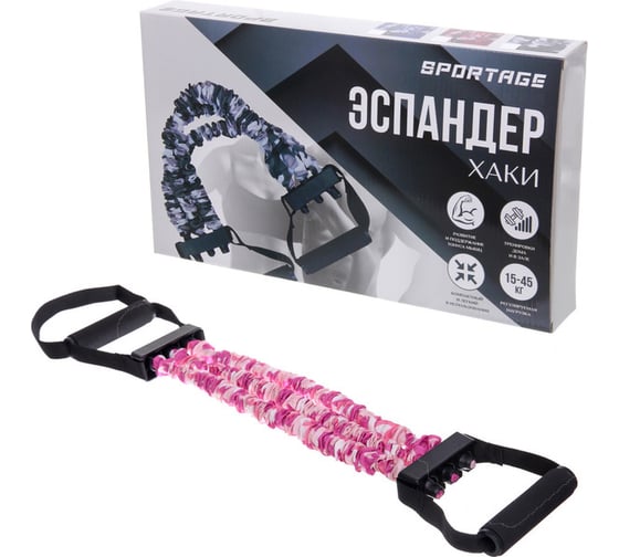 Изображение товара Эспандер универсальный с регулируемой нагрузкой Sportage 15-45 кг, розовый 271-213