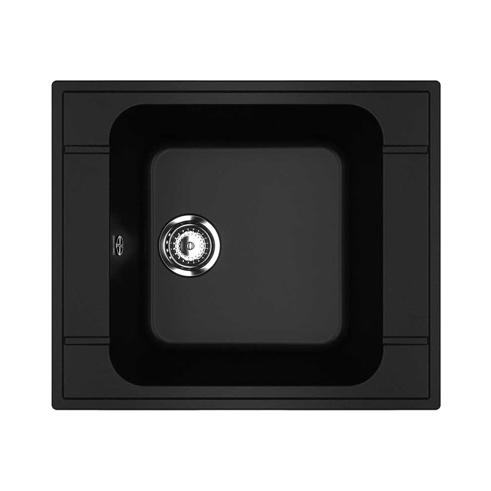 Изображение товара Кухонная мойка ULGRAN ультра-черная U-604-344 врезная из искусственного мрамора