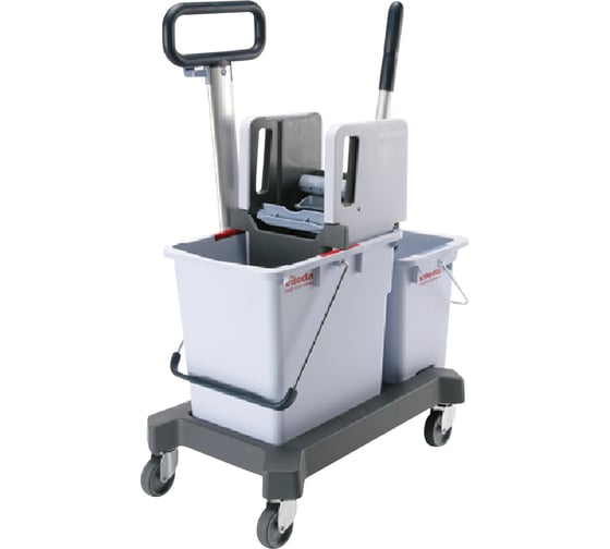 Изображение товара Тележка уборочная Vileda Professional 2 съемных ведра 25л+10л, платформа, с трансп. ручкой, вертикал.отжим, 149099