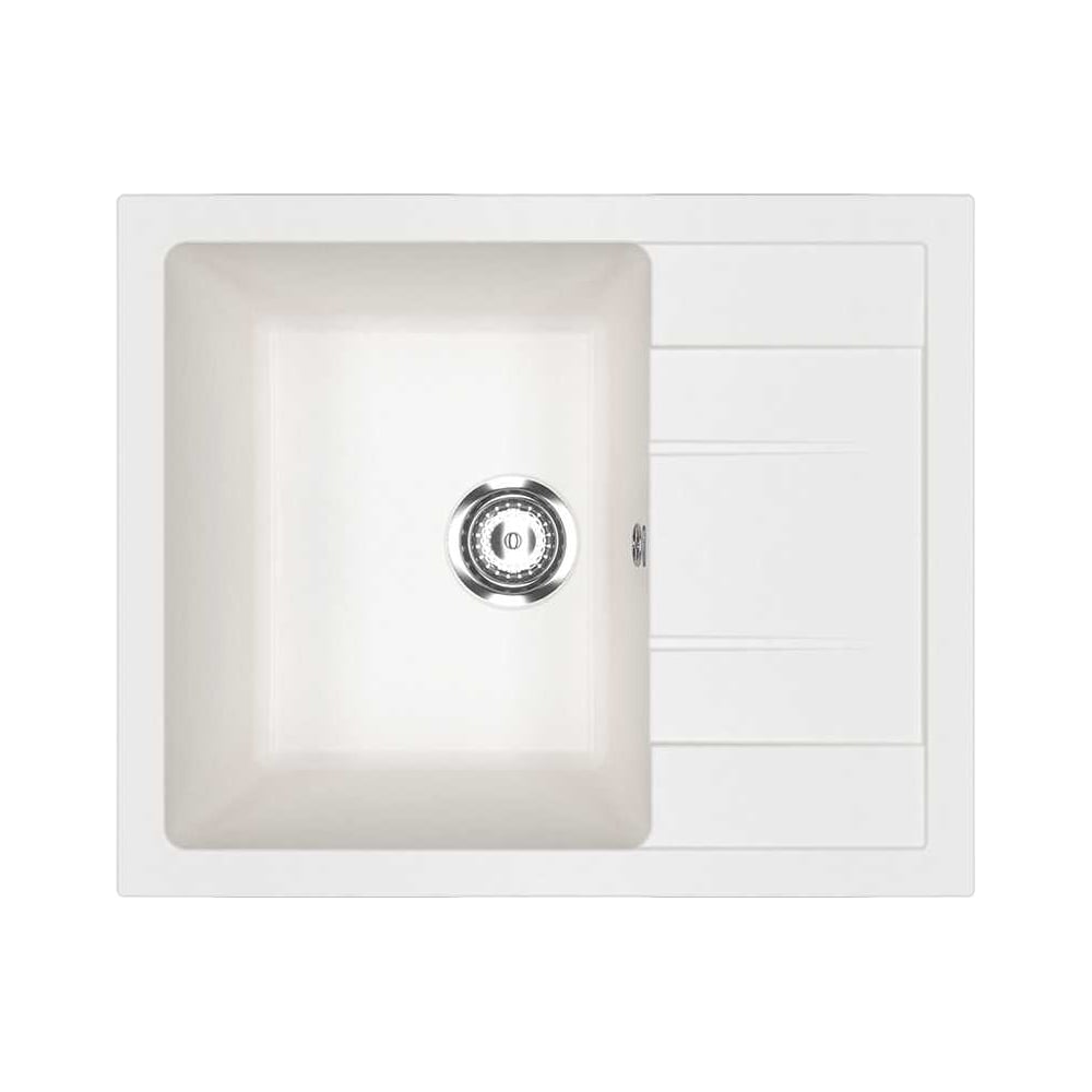 Изображение товара Кухонная мойка ULGRAN ультра-белый U-607-341 врезная, искусственный мрамор, серия CLASSIC
