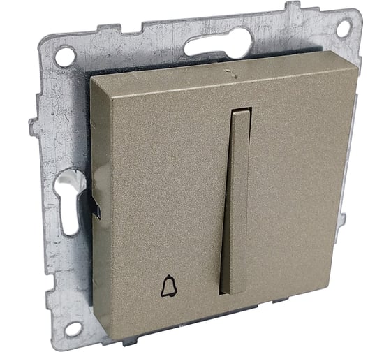 Изображение товара Механизм выключателя Ovivo 2-клавишный (узкая клавиша, кнопка звонка), антрацит 610-000213-207