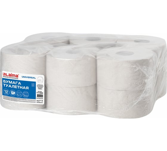 Изображение товара Туалетная бумага ЛАЙМА Система T2, 1-слойная, 12 рулонов по 200 метров, цвет натуральный 111334
