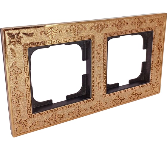 Изображение товара Рамка 2-местная Ovivo PRIME ELEMENTS ORIENT, золото/черный 403-810017-226