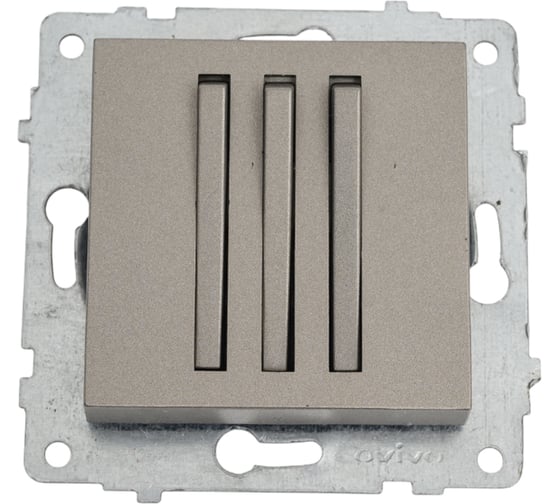 Изображение товара Механизм выключателя Ovivo 3-клавишный (узкая клавиша), антрацит 610-000213-254
