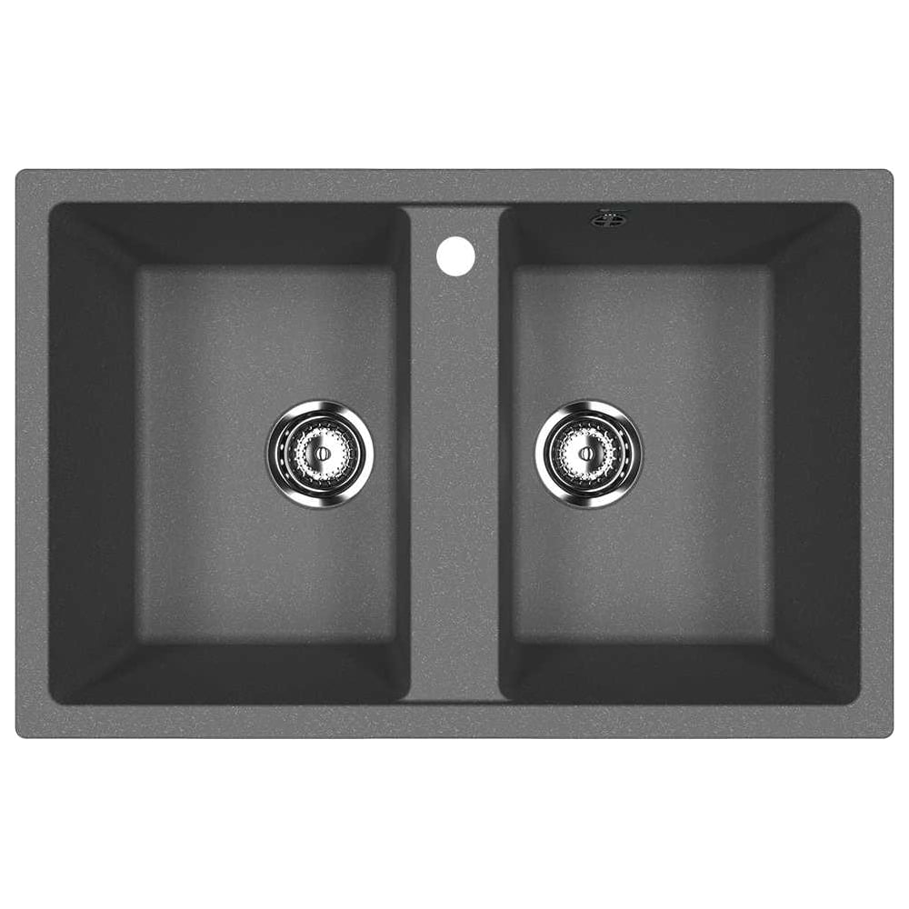 Изображение товара Кухонная мойка ULGRAN антрацит U-608-343 с двумя чашами