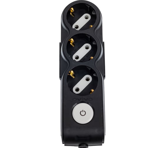 Изображение товара Колодка 3-местная Ovivo с/з с выкл. черная 700-080000-123