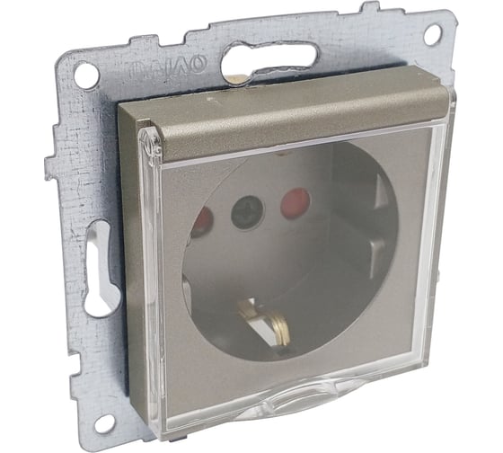 Изображение товара Механизм розетки Ovivo с/з шторки с крышкой, антрацит 600-000313-243