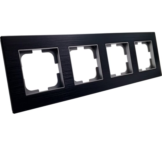 Изображение товара Рамка 4-местная Ovivo PRIME ELEMENTS ALUMINIUM, черный/серебро 403-500020-228