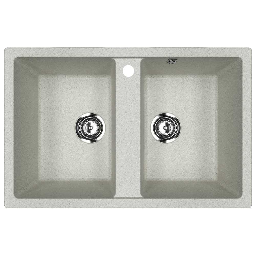 Изображение товара Кухонная мойка из искусственного мрамора ULGRAN серого цвета U-608-310