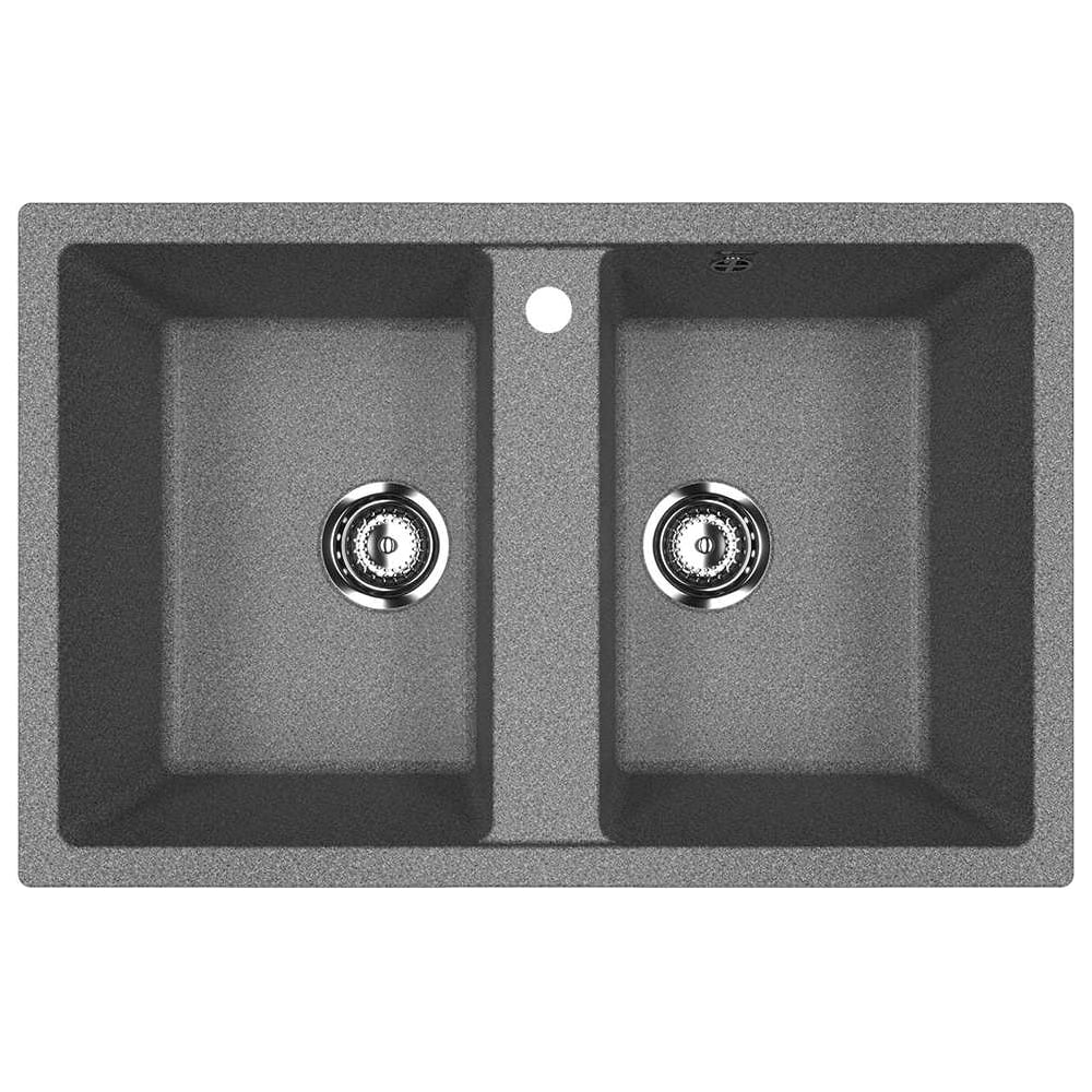 Изображение товара Кухонная мойка ULGRAN темно-серый U-608-309 врезная из искусственного мрамора