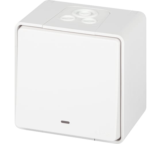 Изображение товара Переключатель ЭРА Эксперт 11150701 с подсветкой IP55, 10АХ250В, ОУ, белый Б0063255