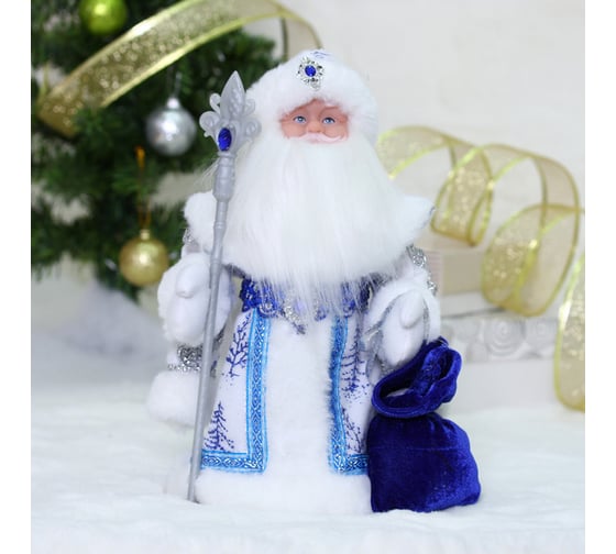 Изображение товара Дед Мороз музыкальный Серпантин "Волшебный день" в синей шубке 30 см 188-179