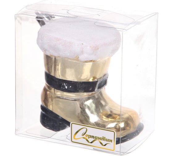 Изображение товара Елочная игрушка Серпантин Новогодний сапог 8x5x8,5 см, шампань 107-6100