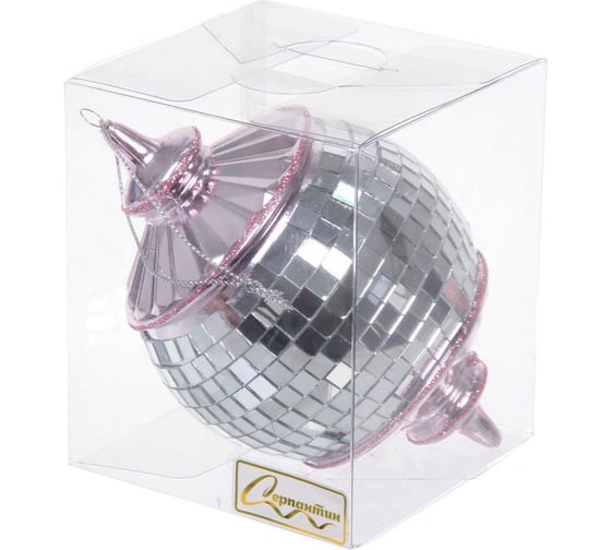 Изображение товара Елочная игрушка Серпантин Новогодняя дискотека 8x8x13 см, розовый 916-1183