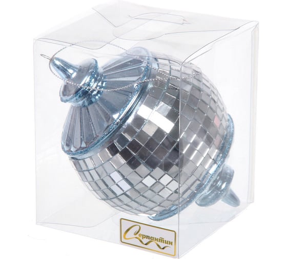 Изображение товара Елочная игрушка Серпантин Новогодняя дискотека 8x8x13 см, голубой 916-1182