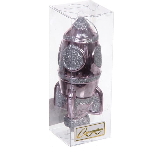 Изображение товара Елочная игрушка Серпантин Новогодняя ракета 12x5x5 см, розовый 916-1155