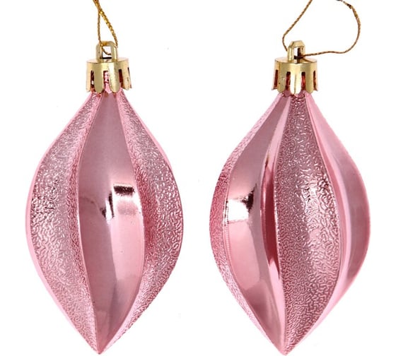 Изображение товара Елочные игрушки Серпантин Таинственное очарование Капля 8 см набор 2 шт, розовое золото 916-902