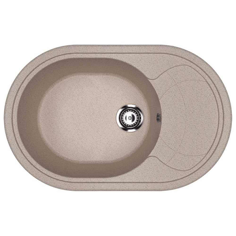 Изображение товара Кухонная мойка ULGRAN U-610-302 песочный искусственный мрамор овальная врезная