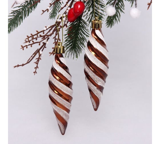 Изображение товара Елочные игрушки Серпантин Таинственное очарование Сосульки 10 см набор 2 шт, шоколад 916-0634