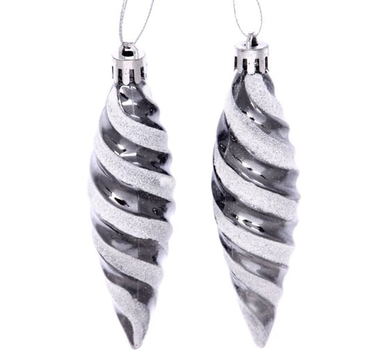 Изображение товара Елочные игрушки Серпантин Таинственное очарование Сосульки 10 см набор 2 шт, графит 916-896