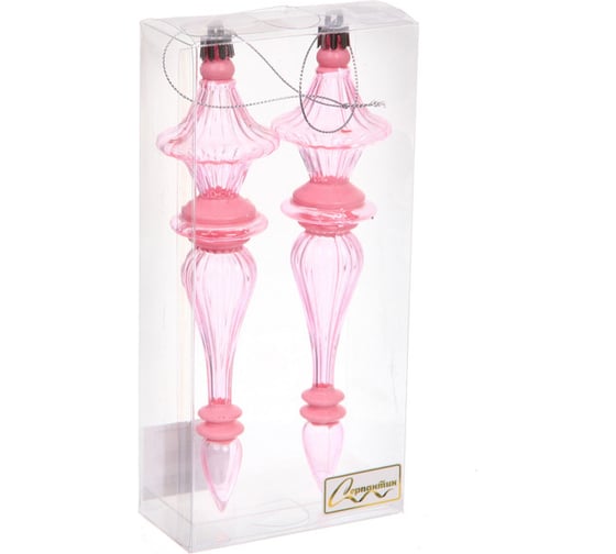 Изображение товара Елочные украшения Серпантин Изящные переливы 4.5x4.5x19 см набор 2 шт, розовый 107-6123