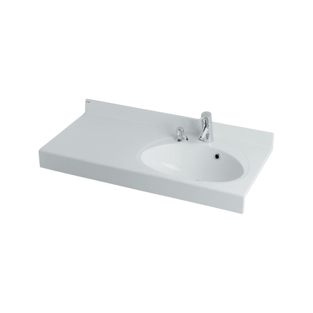 Изображение товара Раковина AQUATON Отель 1000/3 из литцевого мрамора прямоугольная белая