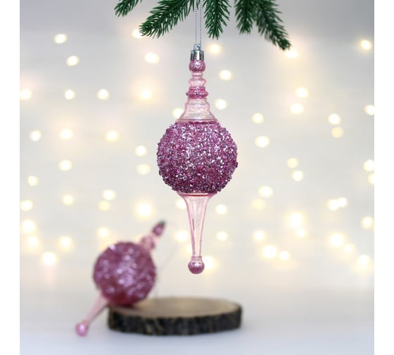 Изображение товара Елочные украшения Серпантин Мерцание ночи 6.5x6.5x19.5 см набор 2 шт, розовый 107-6135