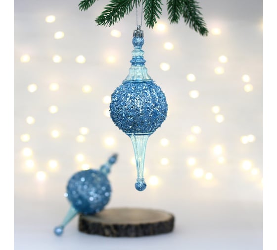 Изображение товара Елочные украшения Серпантин Мерцание ночи 6.5x6.5x19.5 см набор 2 шт, голубой 107-6131
