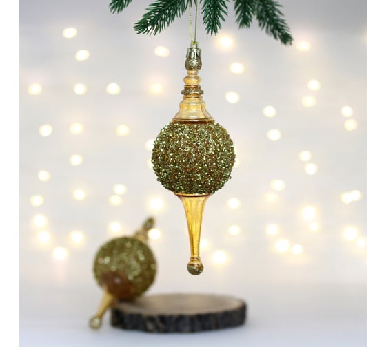 Изображение товара Елочные украшения Серпантин Мерцание ночи 6.5x6.5x19.5 см набор 2 шт, золотой 107-6138