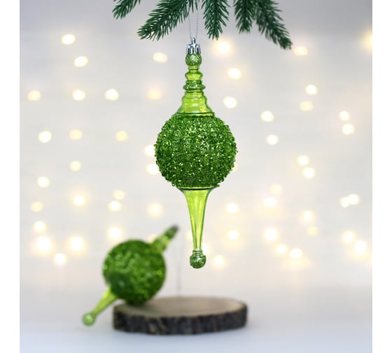 Изображение товара Елочные украшения Серпантин Мерцание ночи 6.5x6.5x19.5 см набор 2 шт, зеленый 107-6133