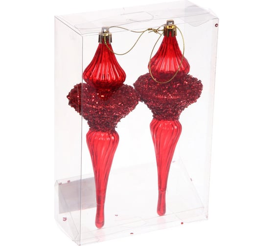 Изображение товара Елочные украшения Серпантин Сияние 6x6x19.5 см набор 2 шт, красный 107-6143