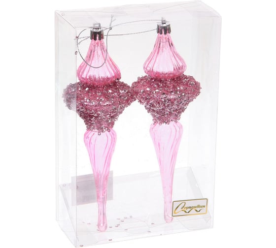 Изображение товара Елочные украшения Серпантин Сияние 6x6x19.5 см набор 2 шт, розовый 107-6142