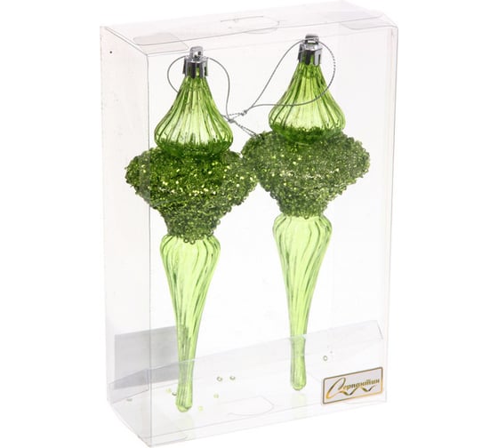 Изображение товара Елочные украшения Серпантин Сияние 6x6x19.5 см набор 2 шт, зеленый 107-6141