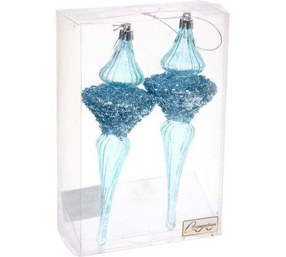 Изображение товара Елочные украшения Серпантин Сияние 6x6x19.5 см набор 2 шт, голубой 107-6140