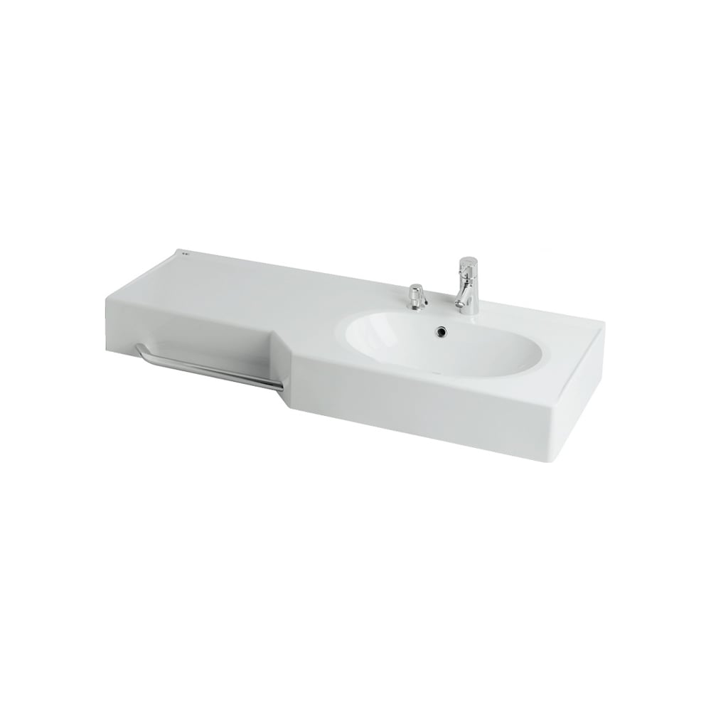 Изображение товара Раковина AQUATON Отель 1270/2 литревый мрамор, подвесная, белая, современный стиль