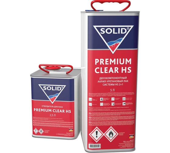 Изображение товара Лак SOLID PREMIUM CLEAR HS JET (5000+2500мл) 2K системы HS (в комплекте с отвердителем) 322.7500.J
