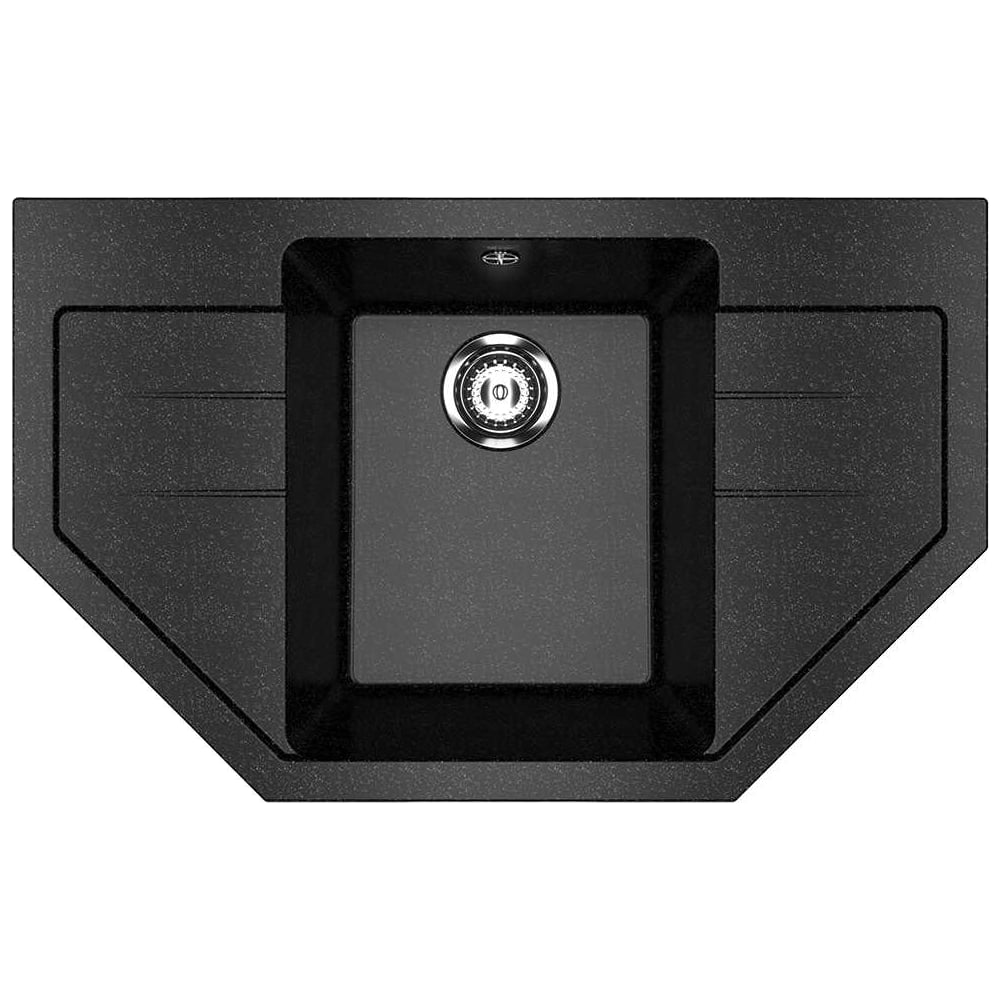 Изображение товара Кухонная мойка ULGRAN черная угловая серия CLASSIC с крыльями