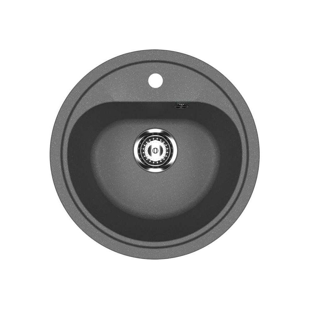 Изображение товара Кухонная мойка ULGRAN антрацит U-700-343 - искусственный мрамор, врезная, диаметр 35 мм