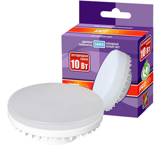 Изображение товара Светодиодная лампа Jazzway PLED-GX53 10Вт таблетка матовая 5000К холодный белый GX53 840лм 230В/50Гц 1029089