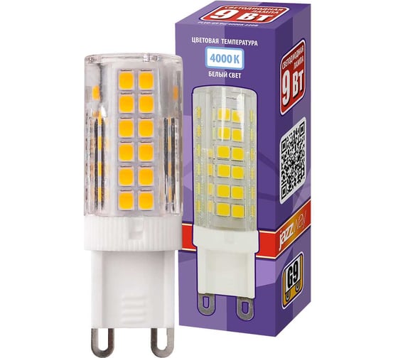 Изображение товара Светодиодная лампа Jazzway PLED-G9 9Вт капсульная 4000К нейтральный белый G9 590лм 175-240В пластик d16х60мм 5001008