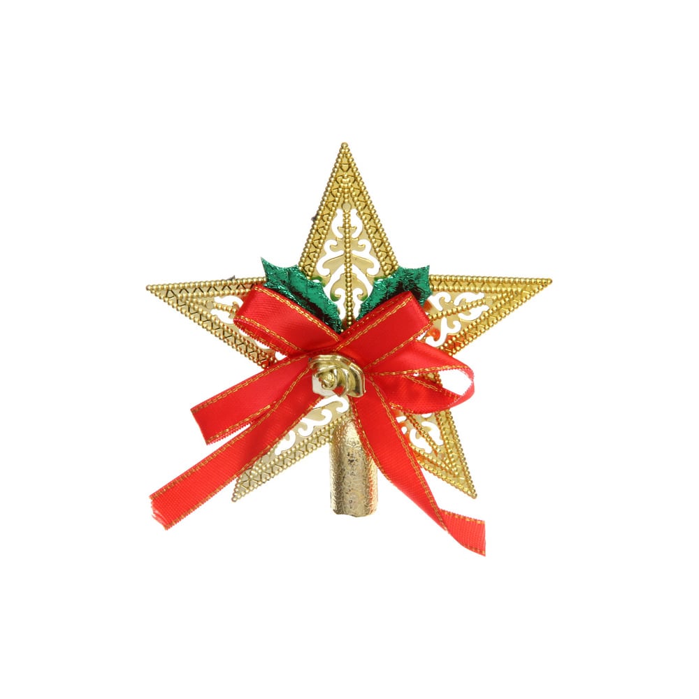 Изображение товара Верхушка на елку Серпантин Сияющая звезда 10 см, золото 201-3499