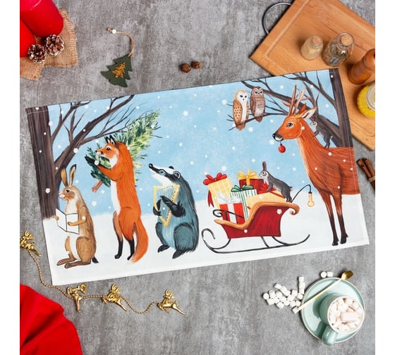 Изображение товара Полотенце Этель Forest dwellers 40x73см, 100% хлопок, саржа 190 гр/м2 7182029